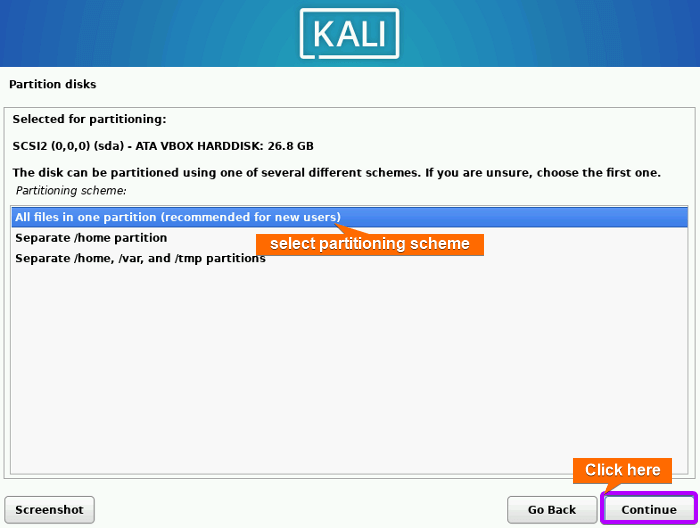 select partitioing scheme