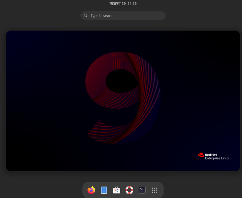 RHEL desktop interface