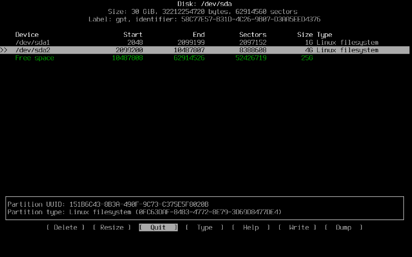 swap partition created