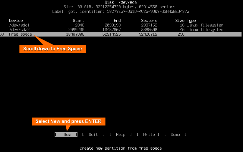 create new partition