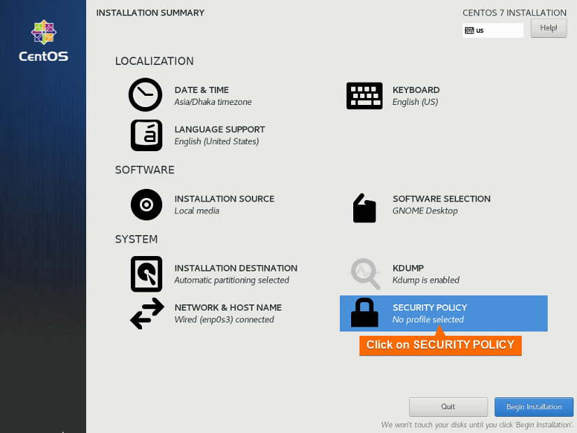 select security policy