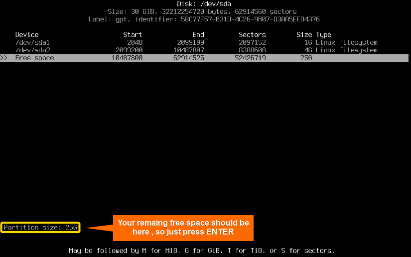 create new root/ storage partition