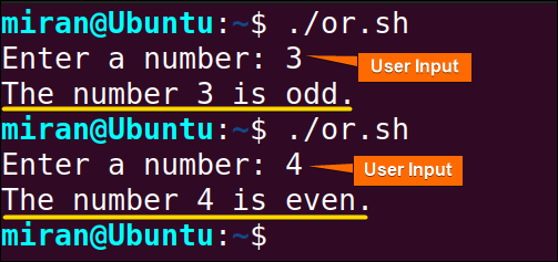 Conditional Execution Using True or False with Logical OR ()