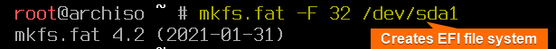 Creates EFI file system.