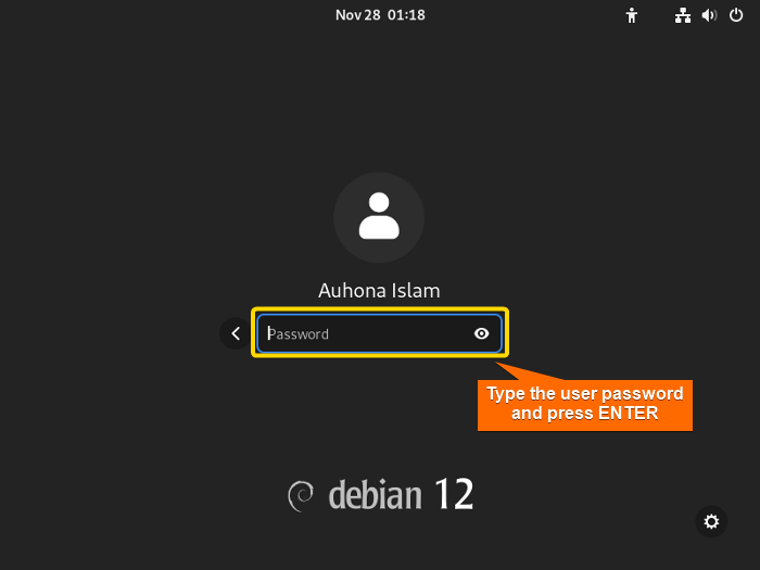log into the use account