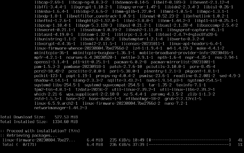 confirm package installation