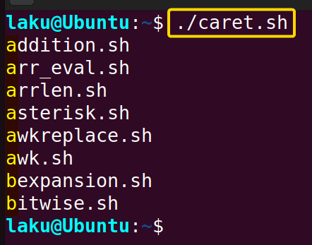 Negating a pattern using caret sign in Bash