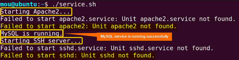 checking service status with for loop and if else within case statement