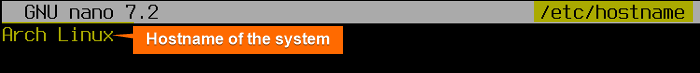 Set a hostname of the system