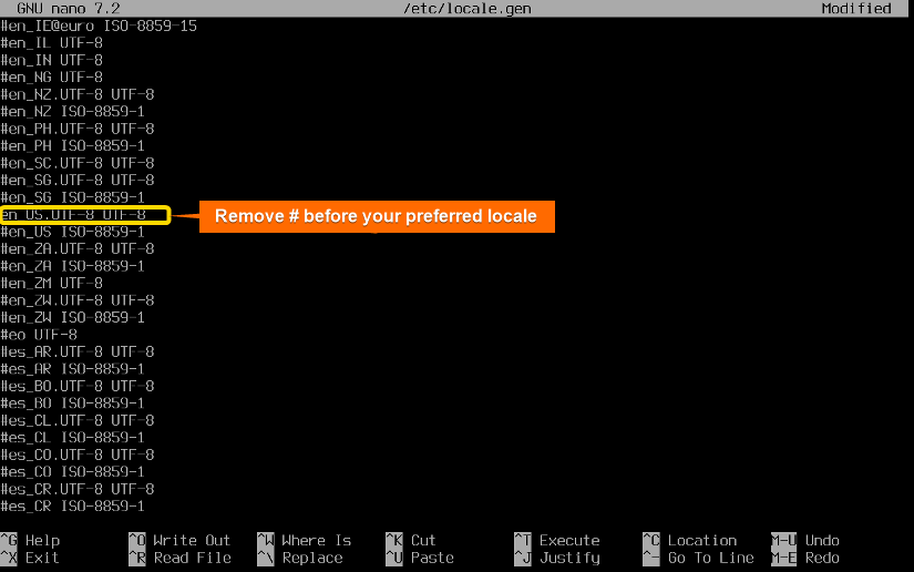 Remove “#” from your preferred locale