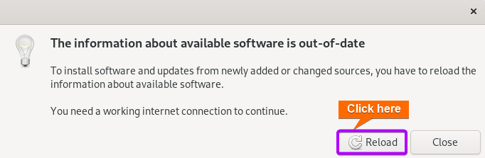 Click on the "Reload" button to load the changes.