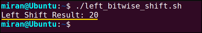 Bitwise Left Shift