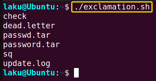 Negating a glob pattern using exclamation