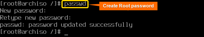 create root password