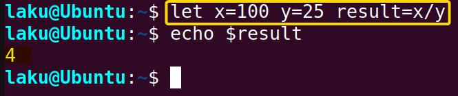 Defining variables within let command