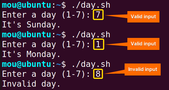 checking a day of the week using else if