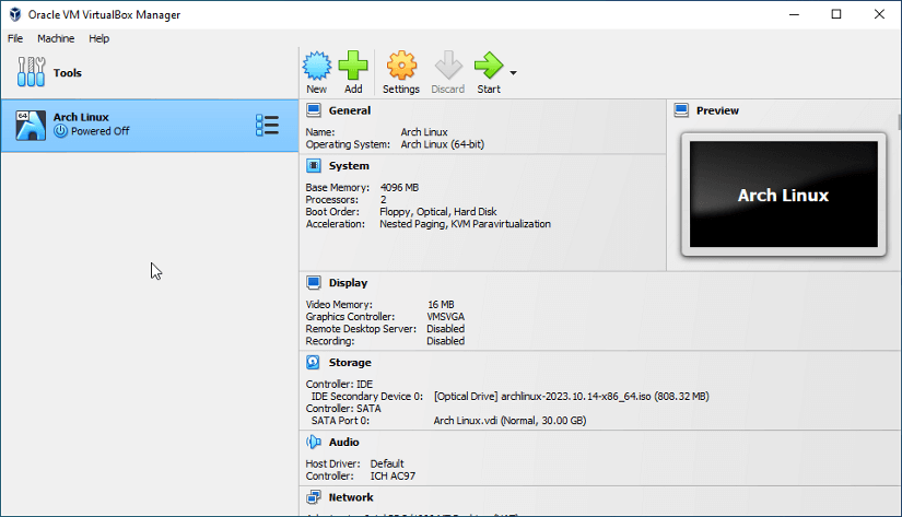 virtualbox interface