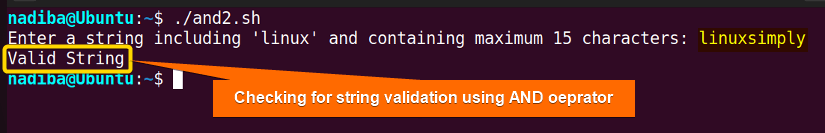 Checking for string validation using AND oeprator
