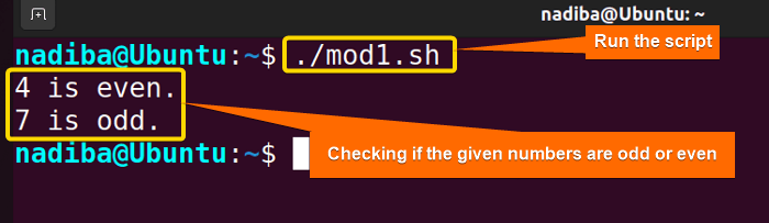 Checking if the given numbers are odd or even