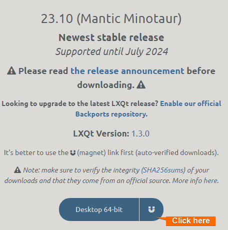 download the ISO file