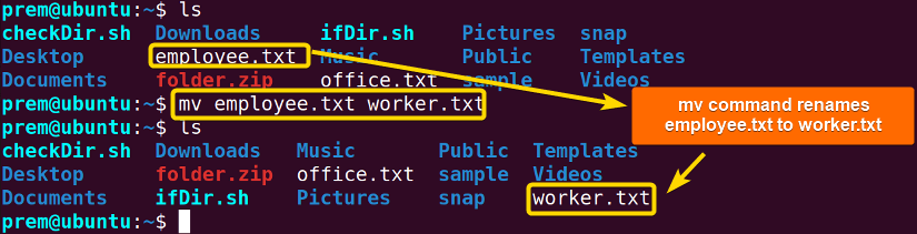 rename file in file and directory manipulation