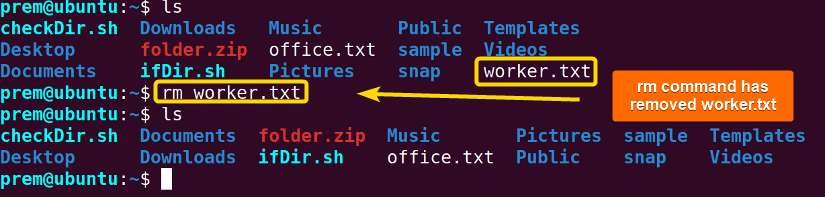 remove file in file and directory manipulation