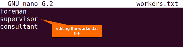 edit file in nano for file and directory manipulation