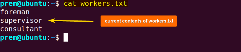 list existing file content before file manipulation
