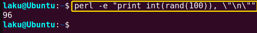 Perl code for generating integer random number