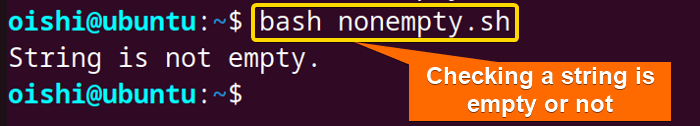 Check a non empty string