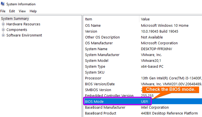Check bios mode.