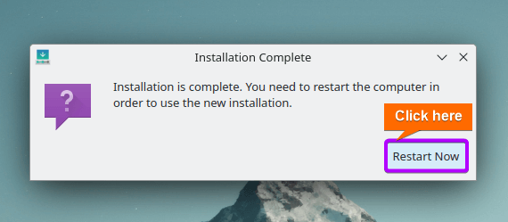 click on restart now