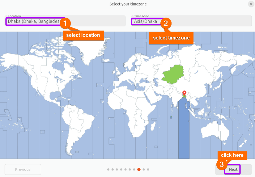Select your time zone.