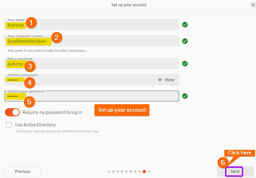 Set up your account.