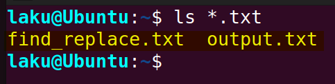 Checking the text files of the current directory