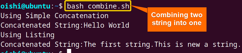 Concatenate two string into one 