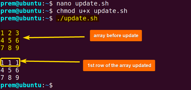 update array elements