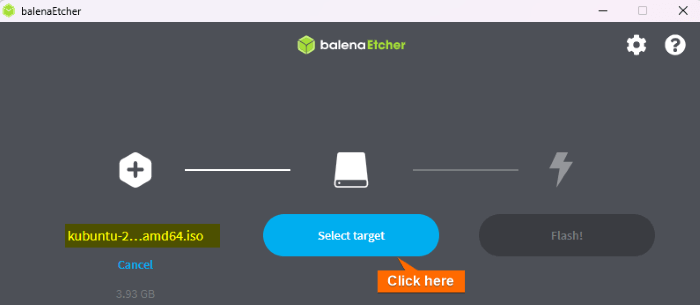 click on select target
