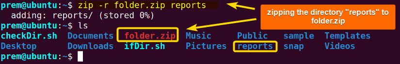 zip folder to manipulate file and directory