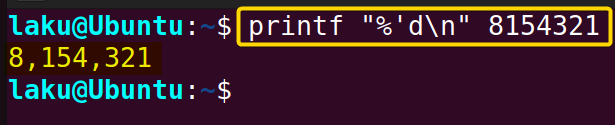 Inserting comma as a thousand separator in Bash
