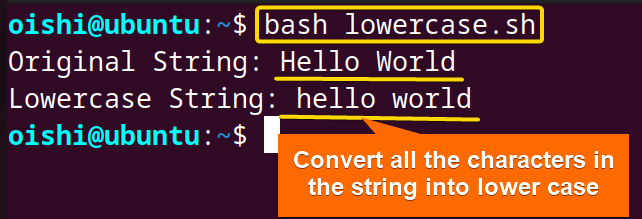 Convert into lower case
