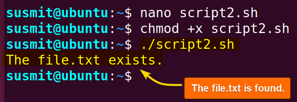 The file.txt exits.