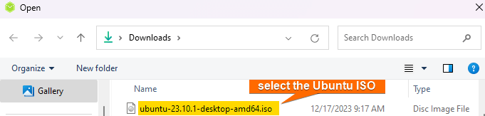 Select the Ubuntu iso on Etcher.