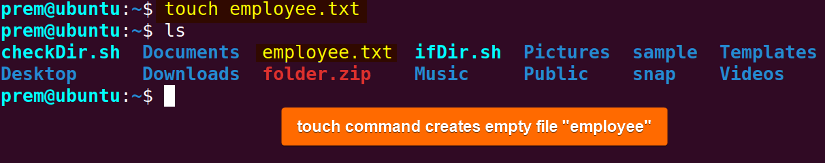 create file to manipulate file and directory in Bash