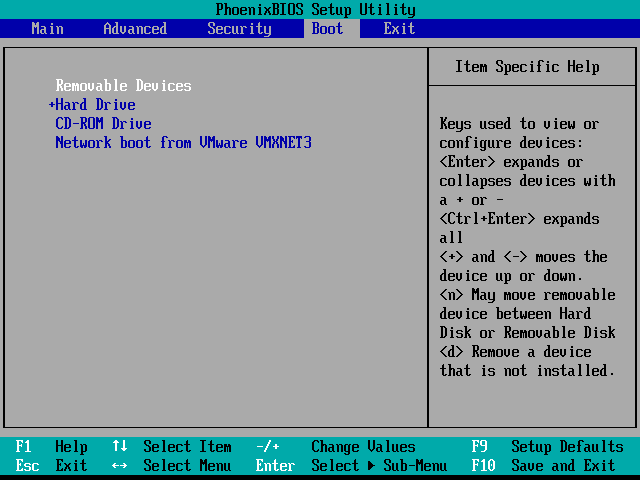 Pull the "Removable Devices" option at first using plus "+" key