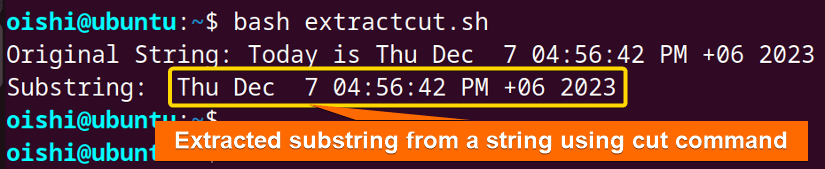 Extracted using cut command in bash