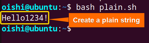 Create plain text string