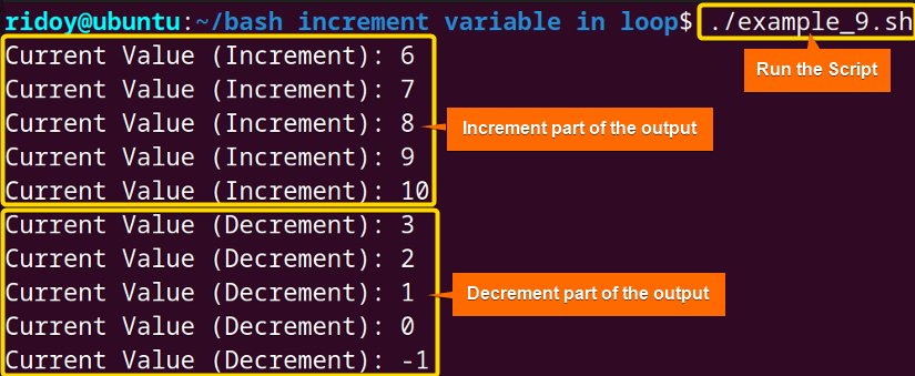 "for" Loop with "let" Command