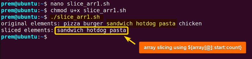 array slicing by subset extraction