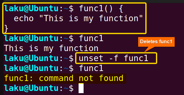 Deleting a Bash function